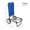 Carrello spiaggia pieghevole con ruote e dimensioni 62x49x27 cm struttura metallo