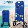 Carrello spiaggia con 3 tasche portaoggetti per accessori mare pratico e organizzato