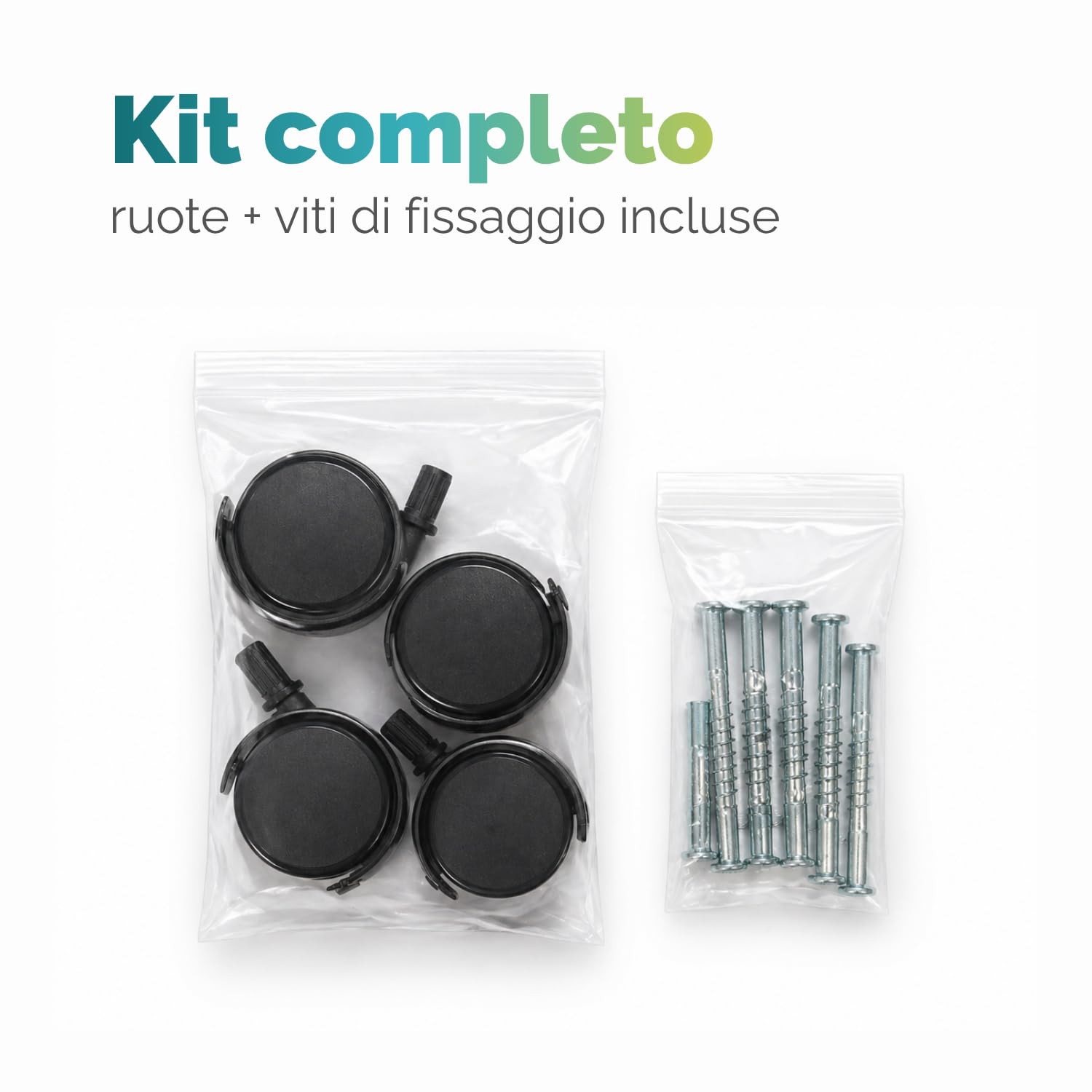 Carrello legno con ruote e viti di montaggio incluse