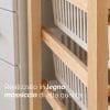 Dettaglio scaffale in legno massiccio con cestelli estraibili alta qualità
