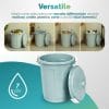 Bidone verde con chiusura a scatto e coperchio antiodore removibile