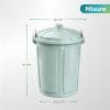 misura-pattumiera-21litri-verde Bidone verde 21 litri con misure compatte e coperchio richiudibile