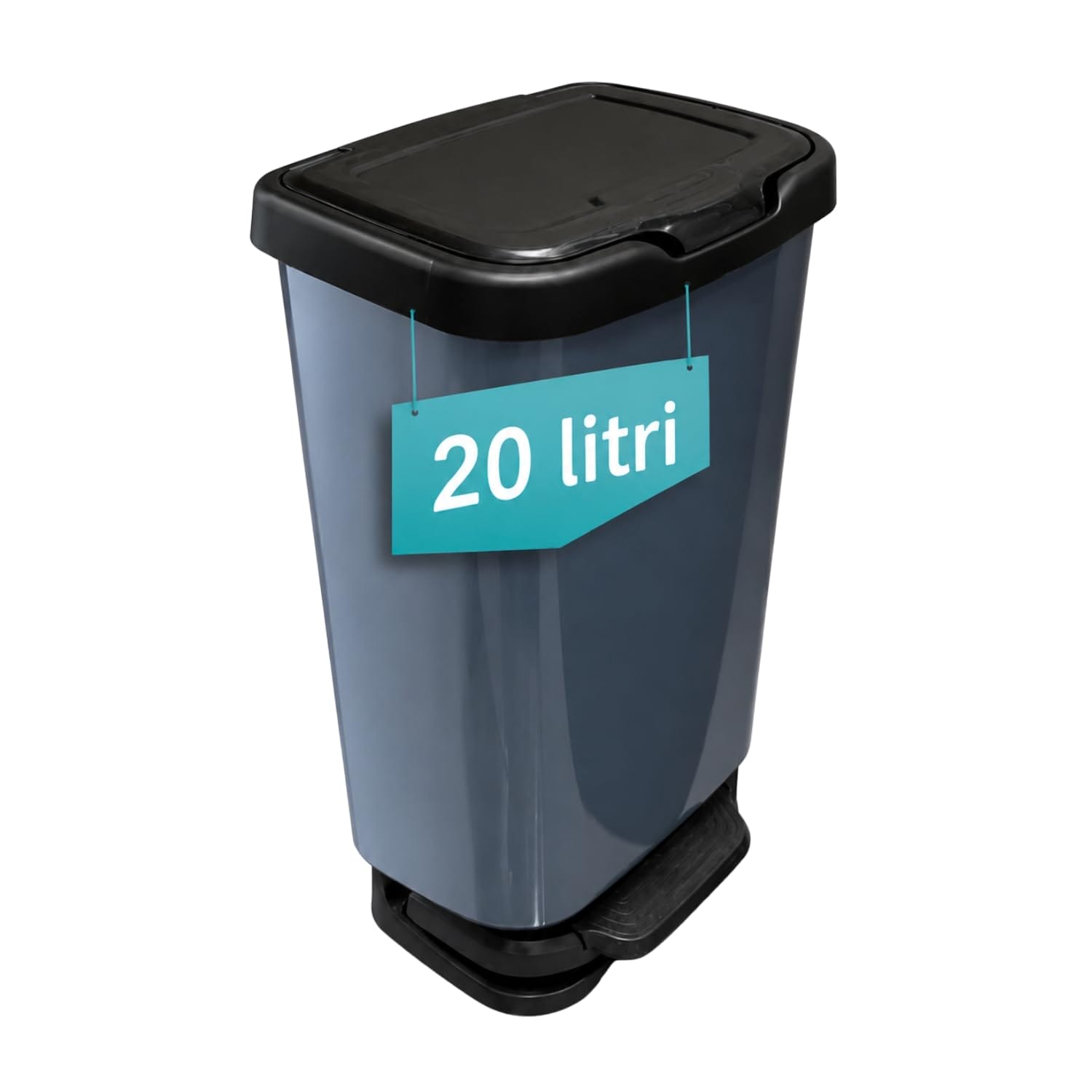 Pattumiera da cucina 20 litri con apertura a pedale e coperchio anti odori
