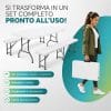 caratteristiche-set-tavolo-quattro-stagioni Set tavolo e 2 panche pieghevoli richiudibili a valigia facile da trasportare e salvaspazio