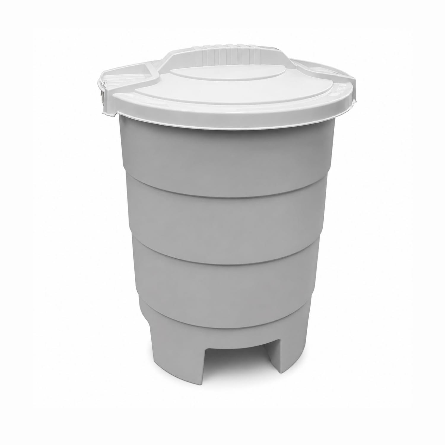 Pattumiera grigia da esterno 50 litri in plastica resistente con coperchio richiudibile