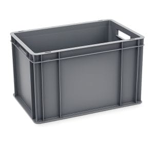 Cassetta eurobox in plastica rigida con maniglie
