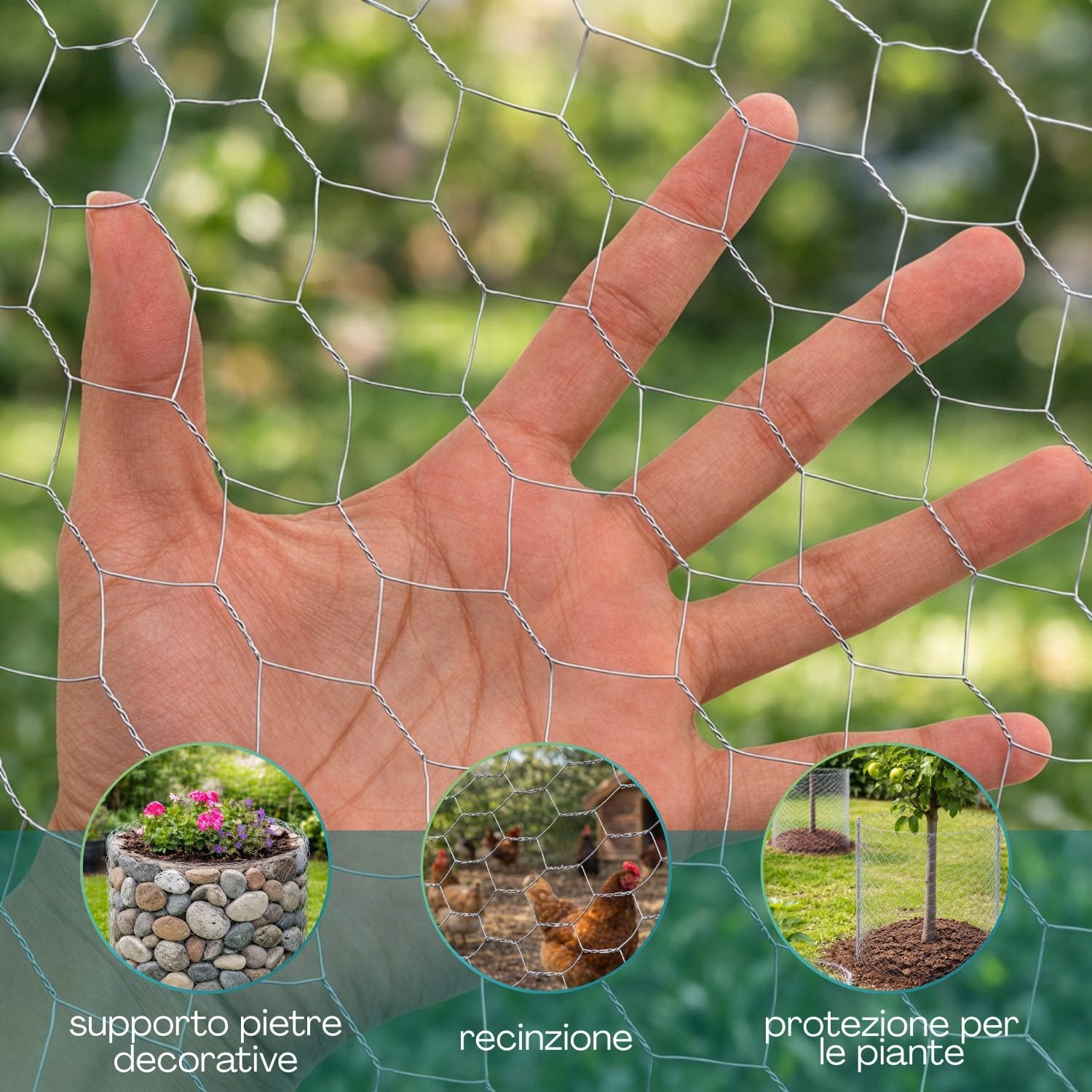 Rete metallica per recinzioni giardino, protezione animali e supporto piante