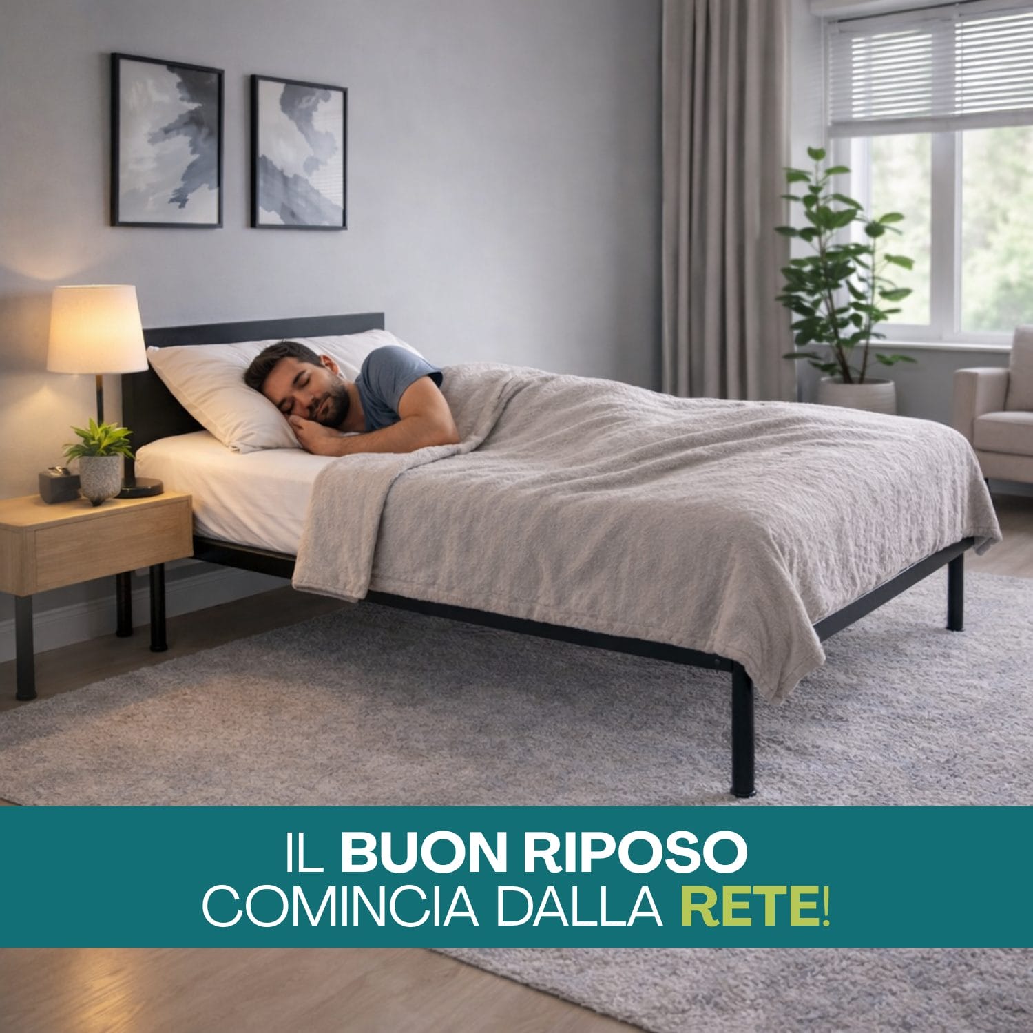 Rete singola ortopedica con doghe in legno, supporto ideale per riposo corretto