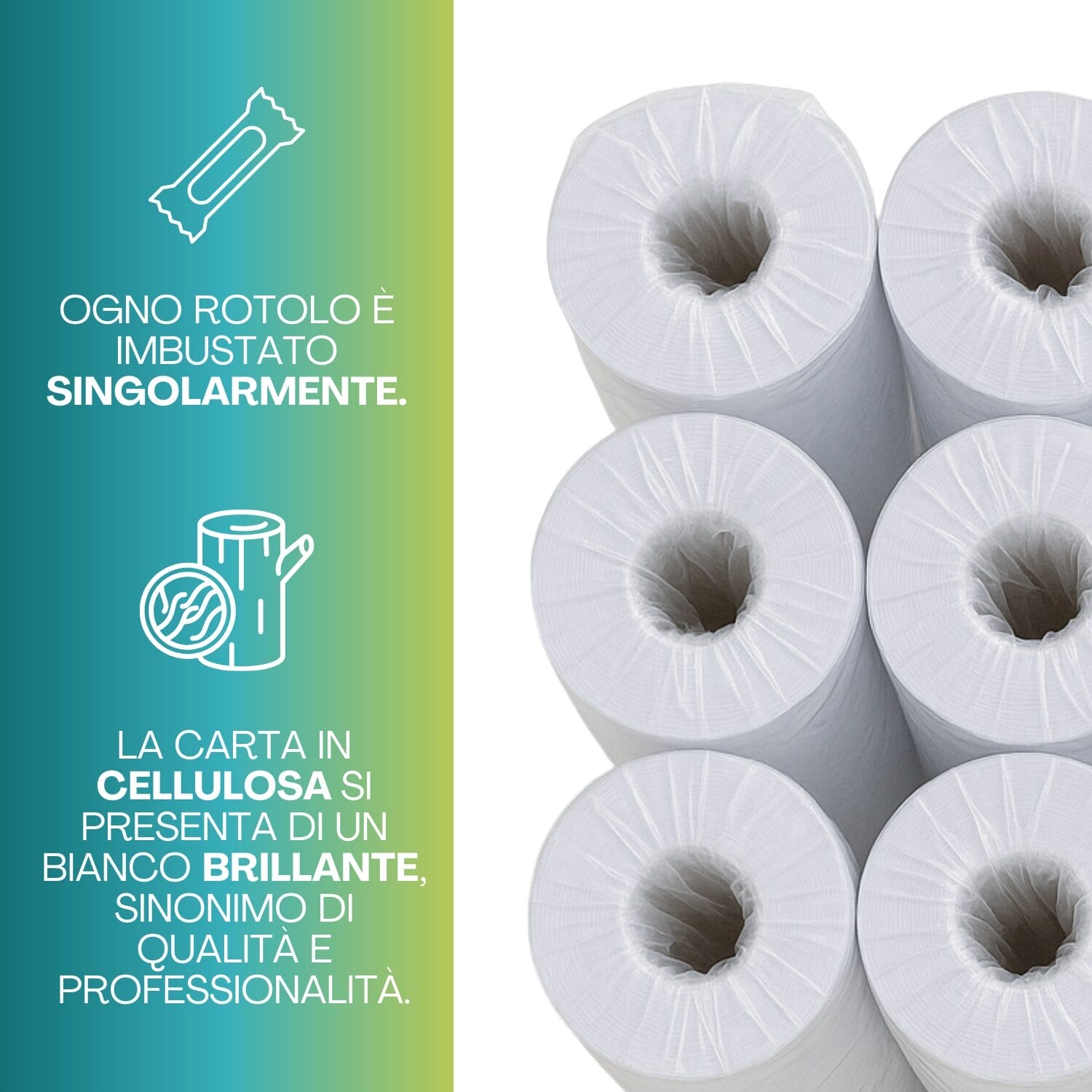 Rotoli carta plotter CAD imbustati singolarmente in cellulosa bianca brillante