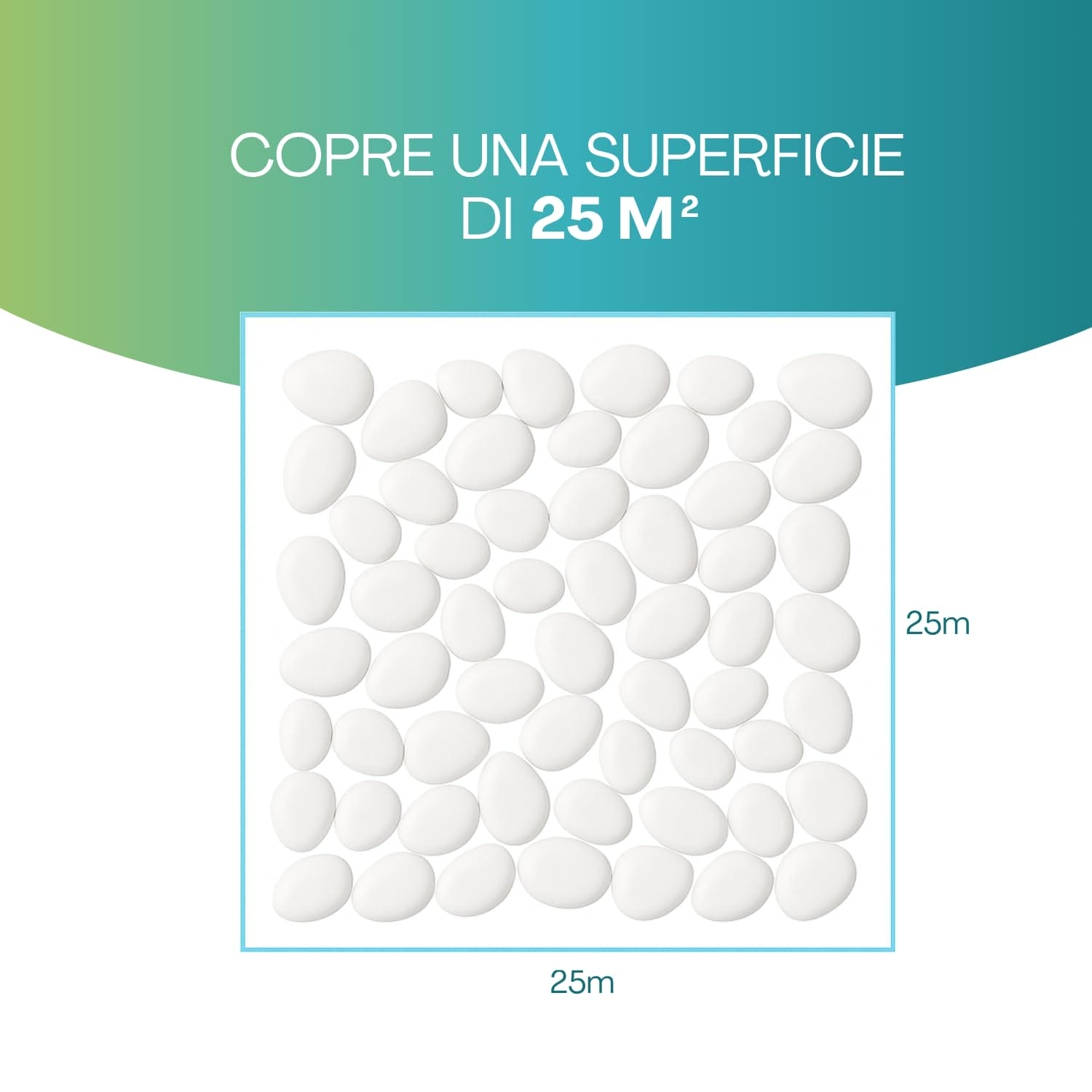 Sassi bianchi copertura da 25 m² per giardini, vialetti e decorazioni esterne