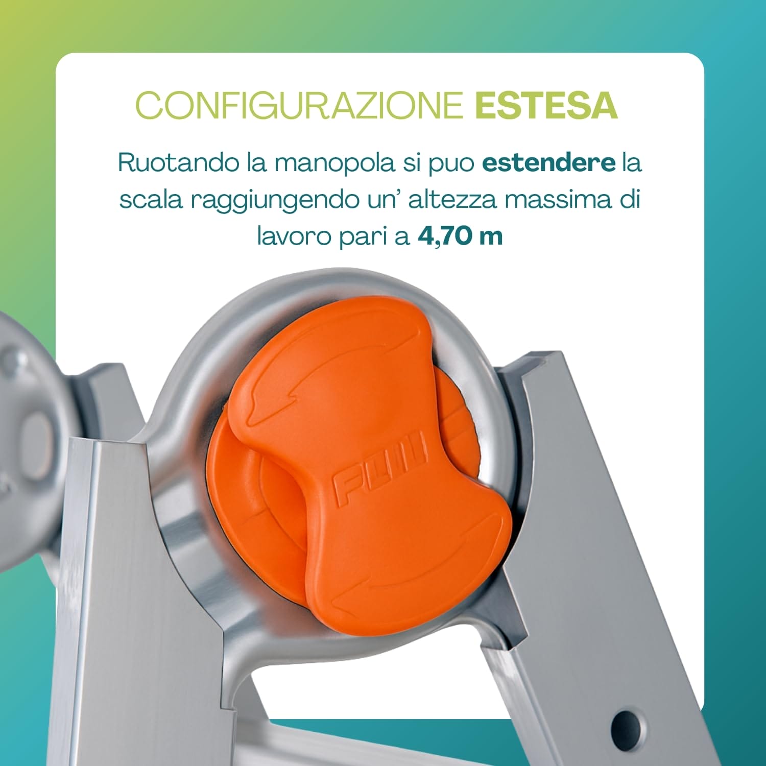 Snodo in acciaio con manopola arancione della scala telescopica Gierre