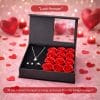 scatola portagioielli frase Cofanetto portagioielli con frase romantica e rose rosse decorative