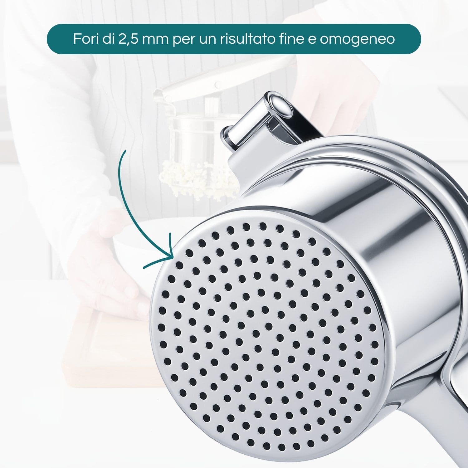 schiacciapatate fori Schiacciapatate in acciaio inox 18-10 resistente antiruggine e antigraffio