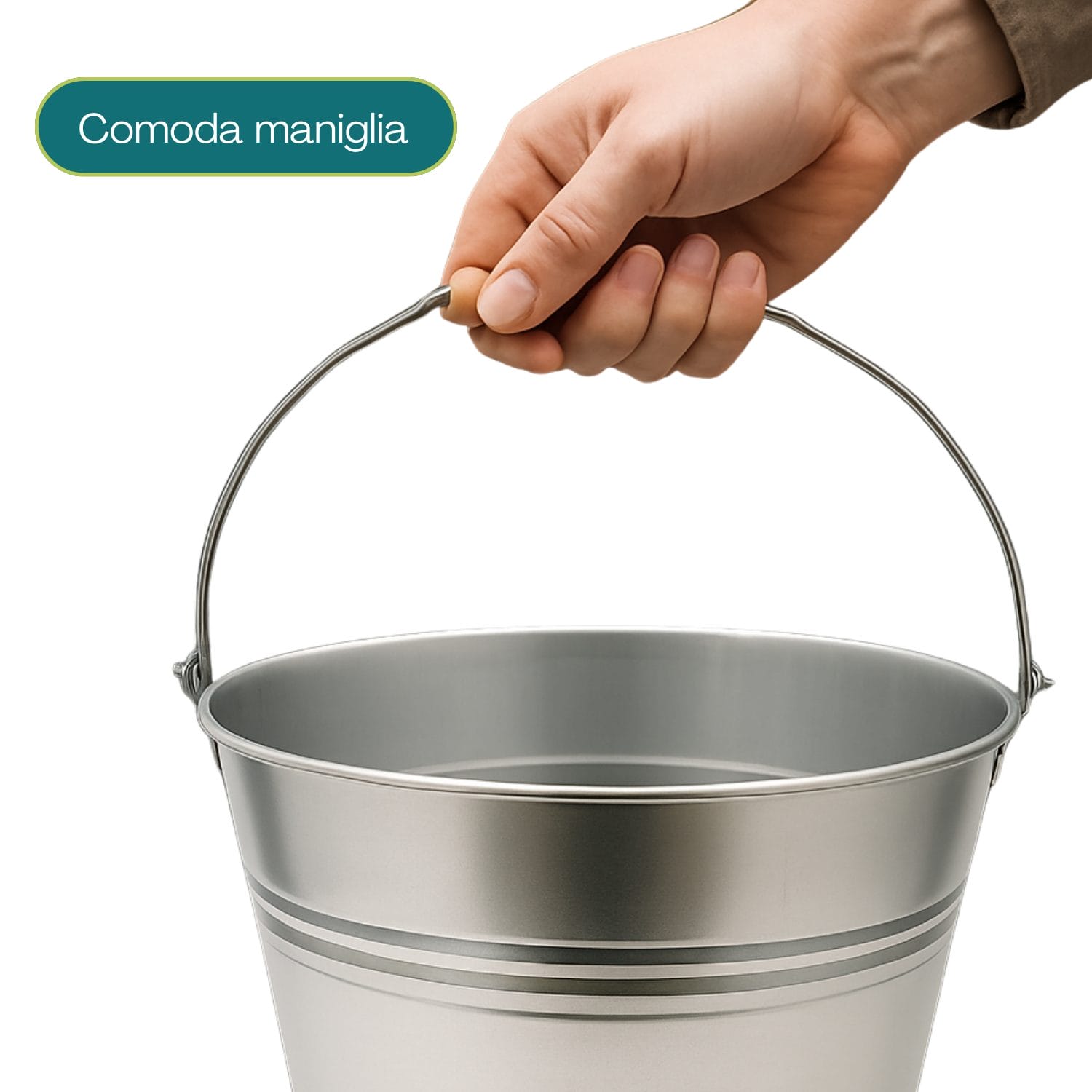 secchio zincato con manico Manico in legno ergonomico del secchio zincato per trasporto comodo