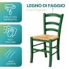 sedia paesana caratteristiche (3) Sedia in legno di faggio verde con seduta in paglia verniciata anti macchia