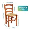 sedia paesana misure (4) Sedia legno faggio dimensioni 80x56x54 cm seduta 40x34 cm