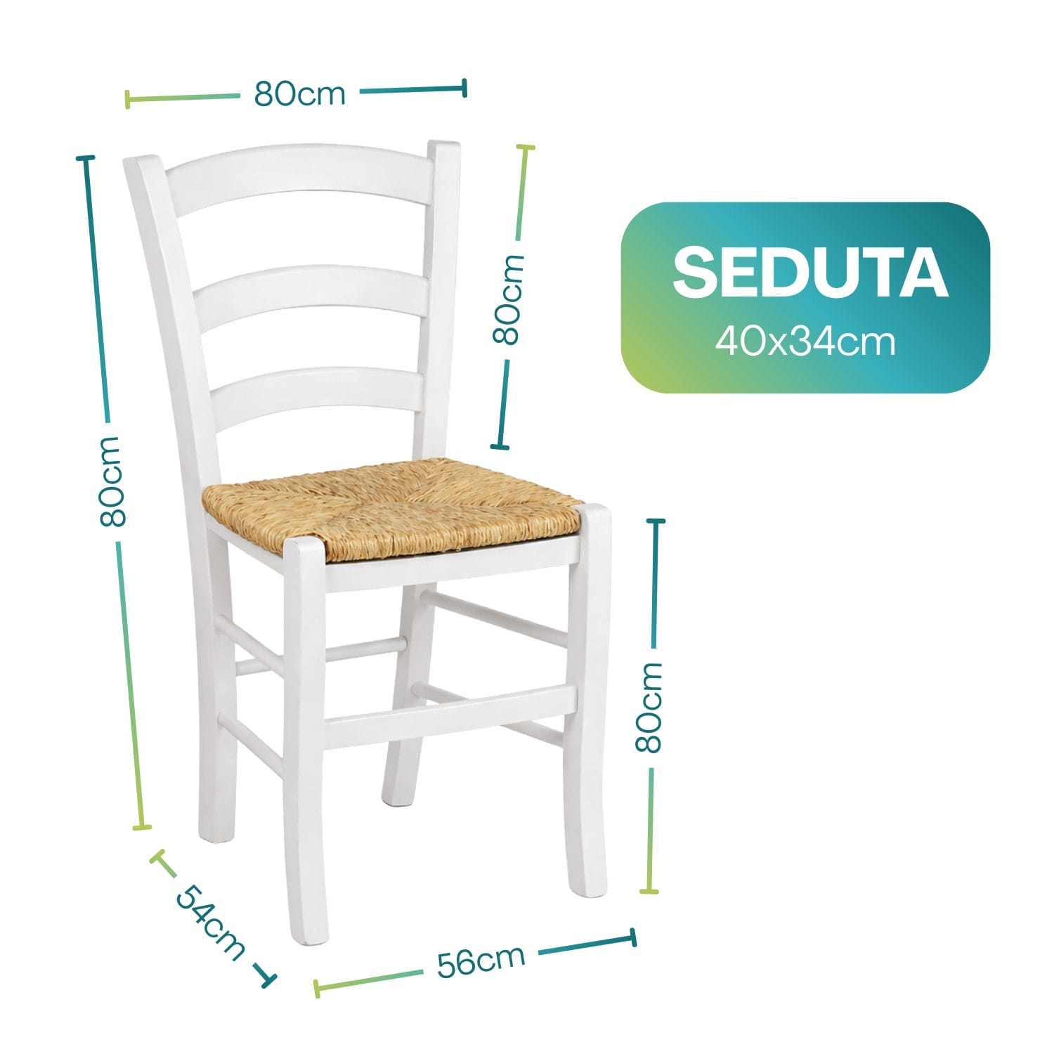 sedia paesana misure (5) Sedia legno faggio dimensioni 80x56x54 cm seduta 40x34 cm