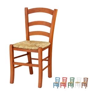 Sedia paesana in legno color ciliegio