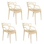 Set 4 sedie Twist tortora impilabili in polipropilene per cucina e giardino