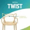 sedia twist tortora schienale Schienale intrecciato sedia Twist tortora con struttura avvolgente e design contemporaneo