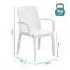 sedie in rattan bianche con manico misure Sedia da giardino effetto rattan bianca con braccioli dimensioni 59x57x86 cm in polipropilene