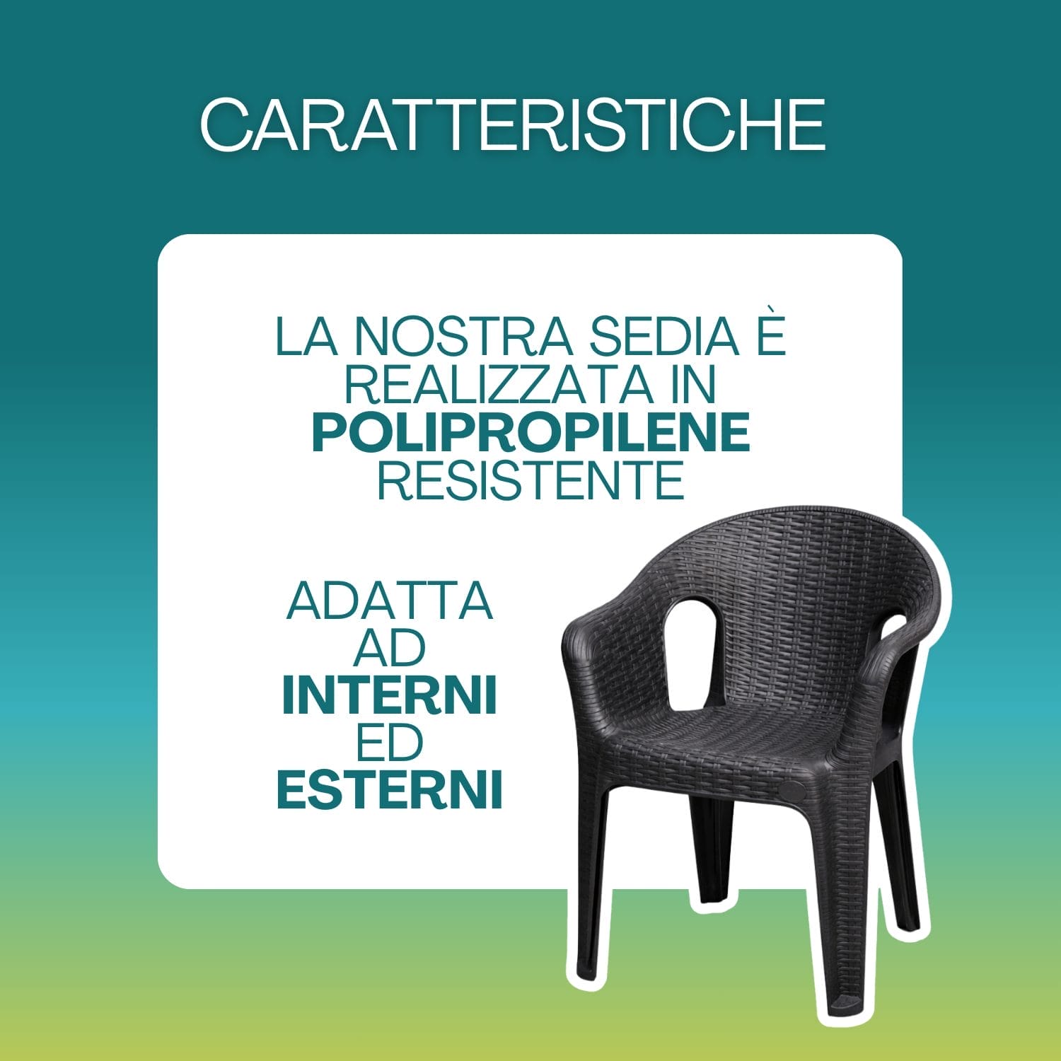 sedie in rattan caratteristiche Sedia rattan in polipropilene per interni ed esterni