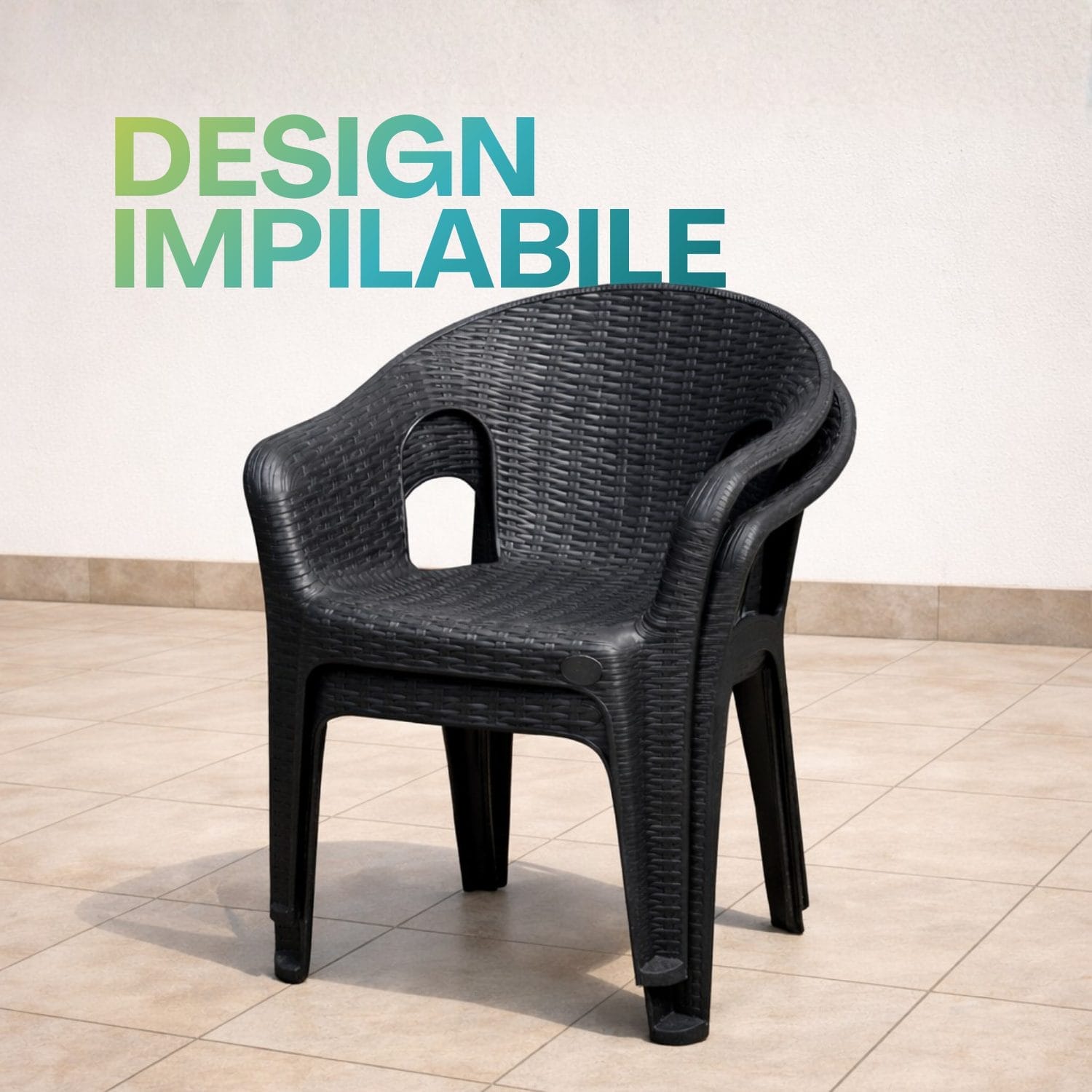 sedie in rattan impilate Sedia rattan impilabile colore antracite