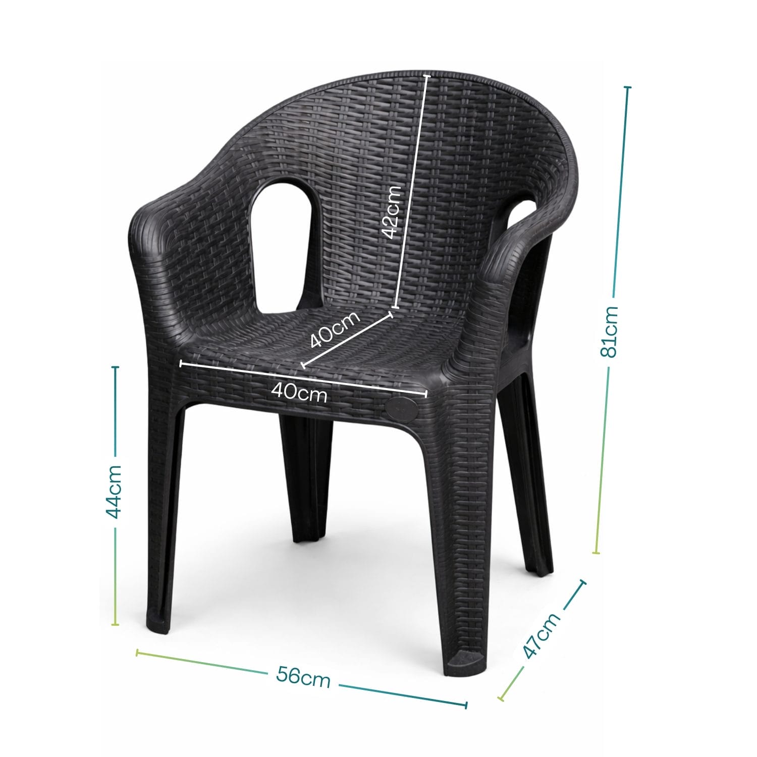 sedie in rattan misure Sedia rattan antracite con dimensioni 56x47x81 cm