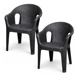 Sedia effetto Rattan antracite in plastica