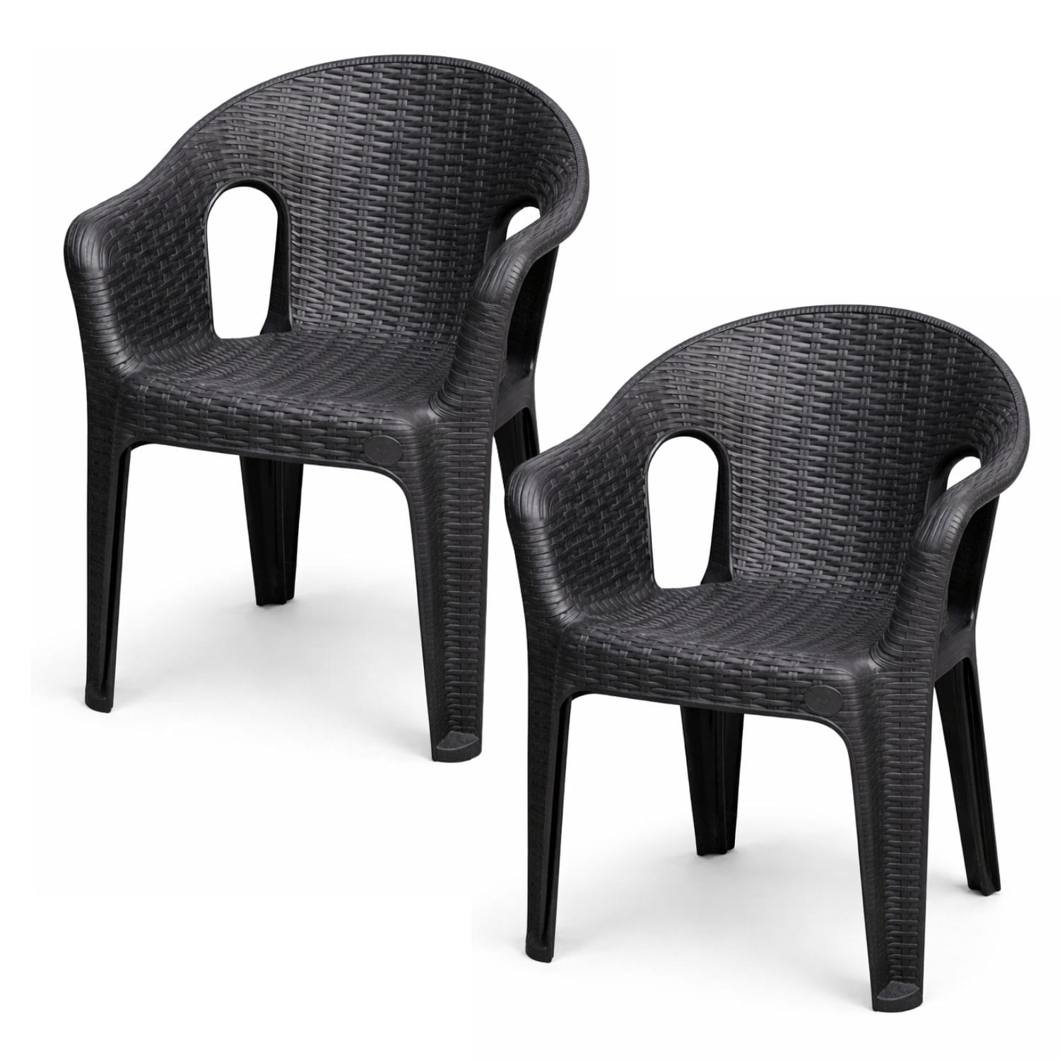 sedie in rattan principale 2 Coppia sedie rattan antracite impilabili 2 pezzi