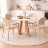 sedie ovali beige Sedie beige moderne per cucina e sala da pranzo in plastica resistente con design ergonomico