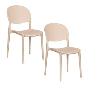 Sedia con schienale ovale di colore Beige