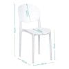 sedie ovali bianche misure Sedia bianca in polipropilene ergonomica con schienale ovale misura 44x42x81 cm