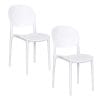 sedie ovali bianche Set 2 Sedie in plastica bianca con schienale ovale design moderno per casa e giardino