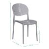sedie ovali grigie misure Sedia grigia in polipropilene ergonomica con schienale ovale misura 44x42x81 cm