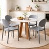 sedie ovali grigio Sedie grigie moderne per cucina e sala da pranzo in plastica resistente design ergonomico