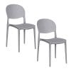 sedie ovali grigio Set 2 sedie grigie impilabili moderne per cucina soggiorno giardino e balcone