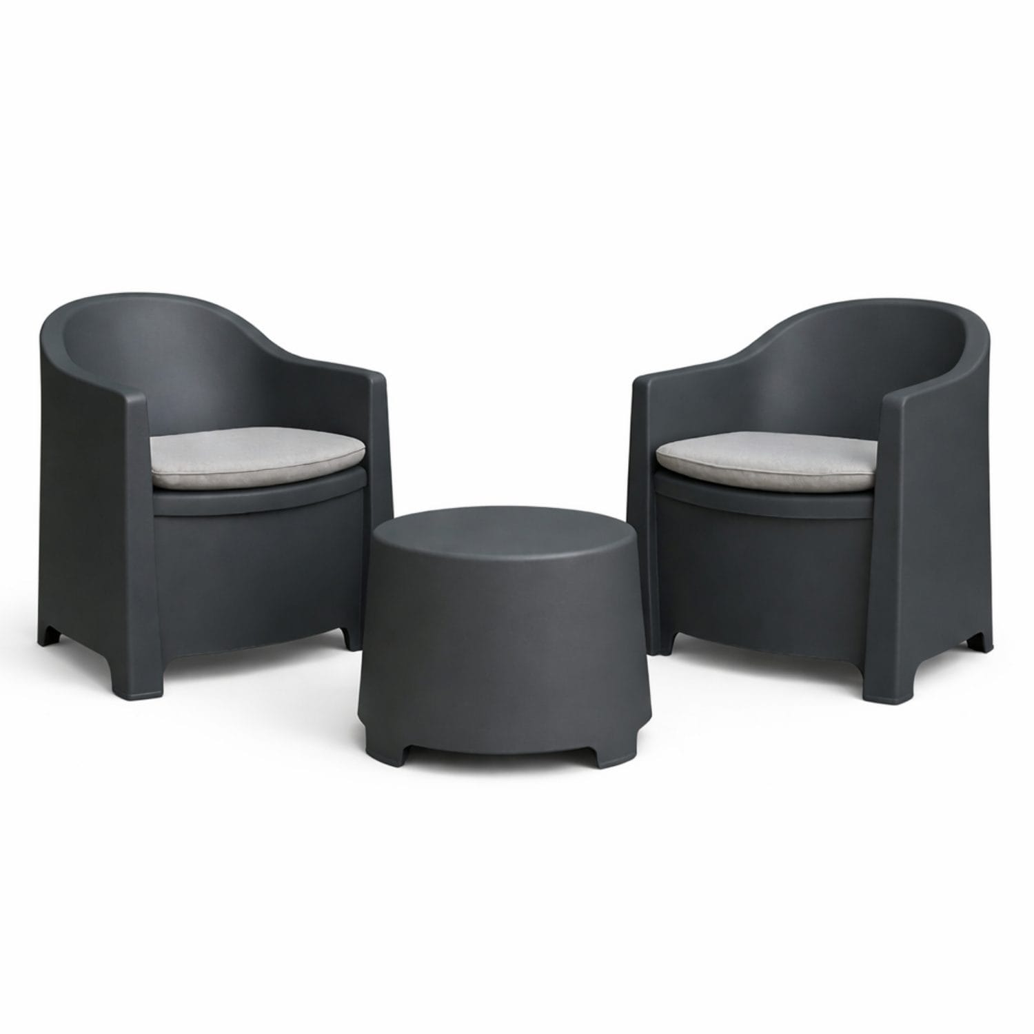 Set salottino da esterno per 2 persone con tavolino liscio e cuscini