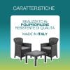 set salottino per 2 caratteristiche Salottino da giardino in polipropilene effetto rattan resistente