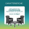 set salottino per 2 caratteristiche Salottino da giardino in polipropilene effetto rattan resistente