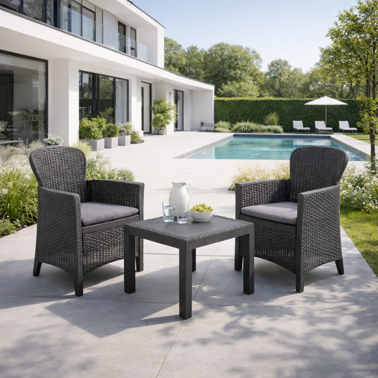 Set salottino da giardino ideale per terrazza, patio e veranda