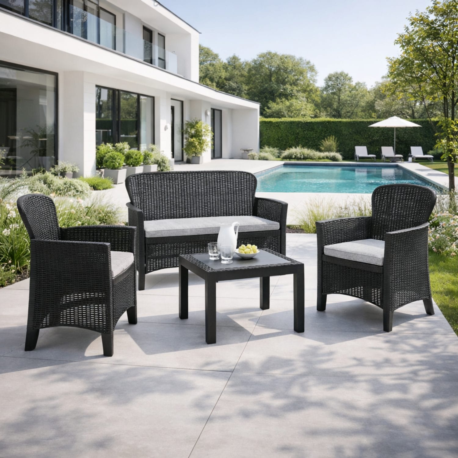 set salottino per 4 coreografica Set salottino da giardino ideale per terrazza, patio e veranda