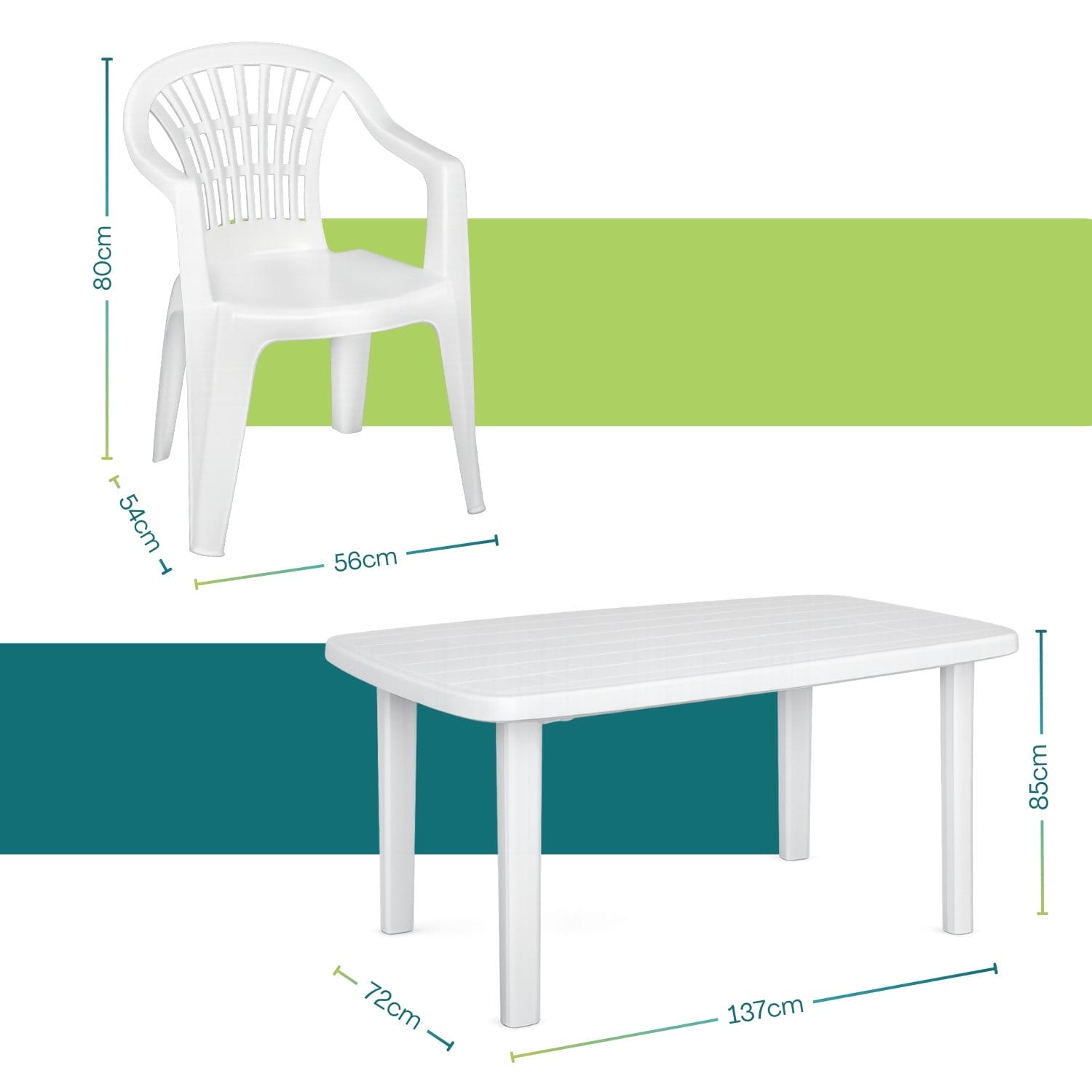 set tavolo e sedie misure Misure tavolo e sedia da giardino in plastica