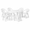 set tavolo e sedie principale Set tavolo con 6 sedie da esterno in plastica bianca
