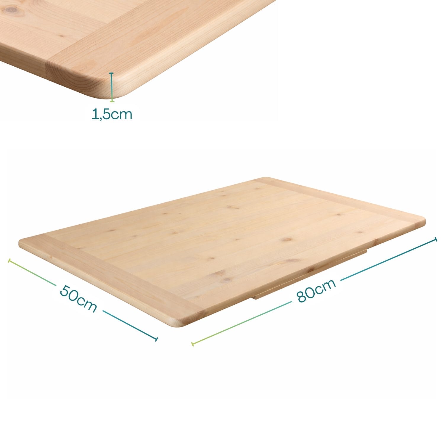 Spianatoia in legno 80x50 cm spessore 1,5 cm