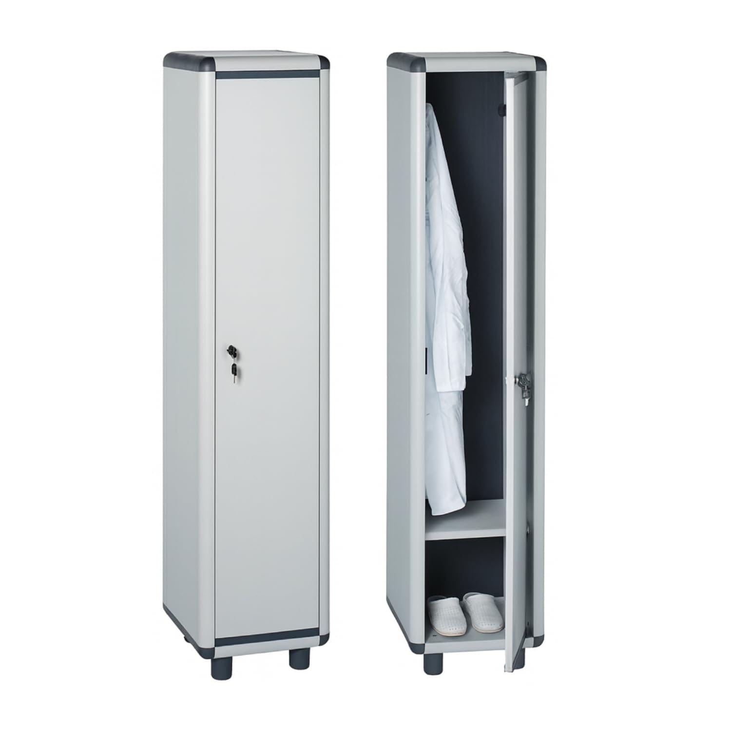 Armadio spogliatoio 1 anta PVC con serratura sicura e ripiano interno