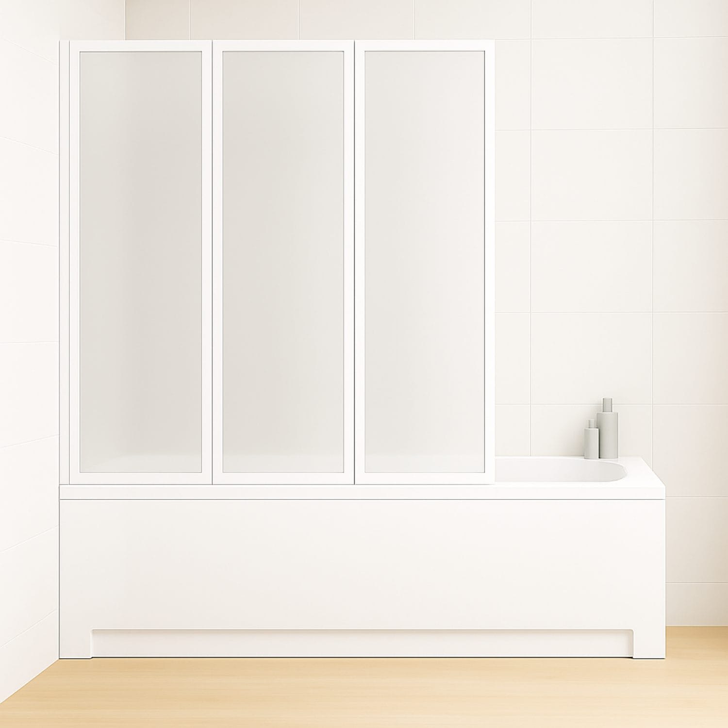 spravasca-principale Sopravasca 3 ante pieghevoli per vasca da bagno con profilo bianco lucido