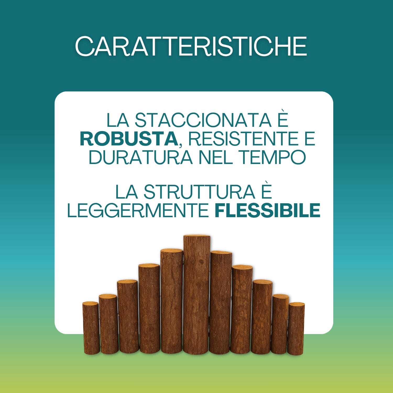 Staccionata natalizia robusta e flessibile in legno resistente e durevole nel tempo