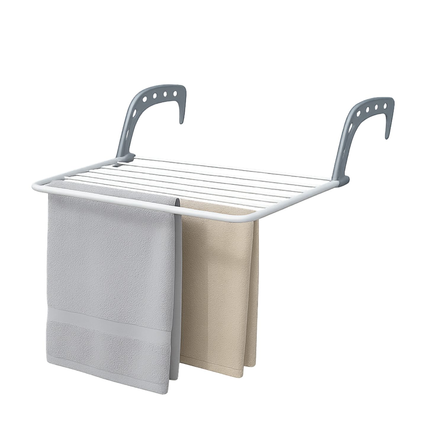 Stendibiancheria da termosifone con 7 fili e manici regolabili in plastica