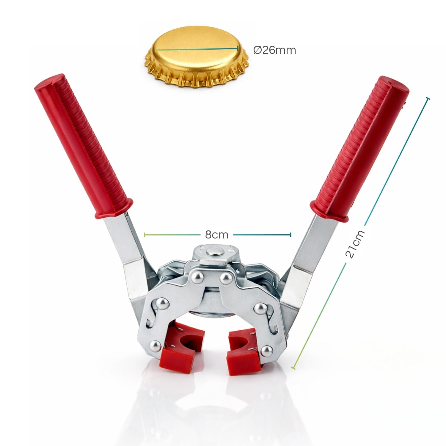 Tappatrice a 2 leve compatibile con tappi a corona Ø26 mm